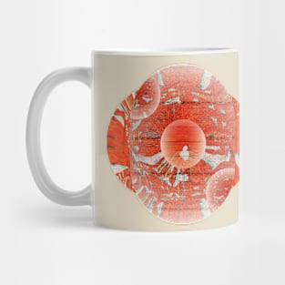 Psychedelic Red bird in Water design Mug